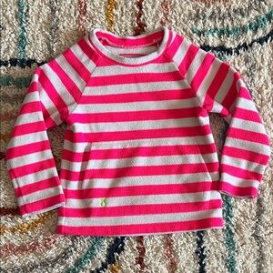 Dudley Stephens hot pink striped fleece pullover